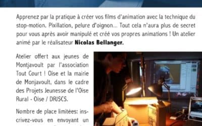 Un nouvel atelier « cinema » ce samedi 03 juillet à Montjavoult – inscriptions directement auprès de l’association. Places limitées.