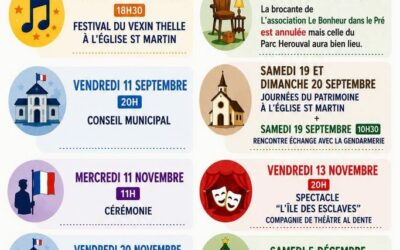 les prochains événements du village. Venez nombreux !