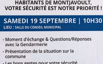 un moment d&rsquo;échange avec la gendarmerie ce samedi à 10h30 à la Mairie