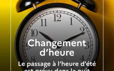 Ce week-end nous passons à l’heure d’été !