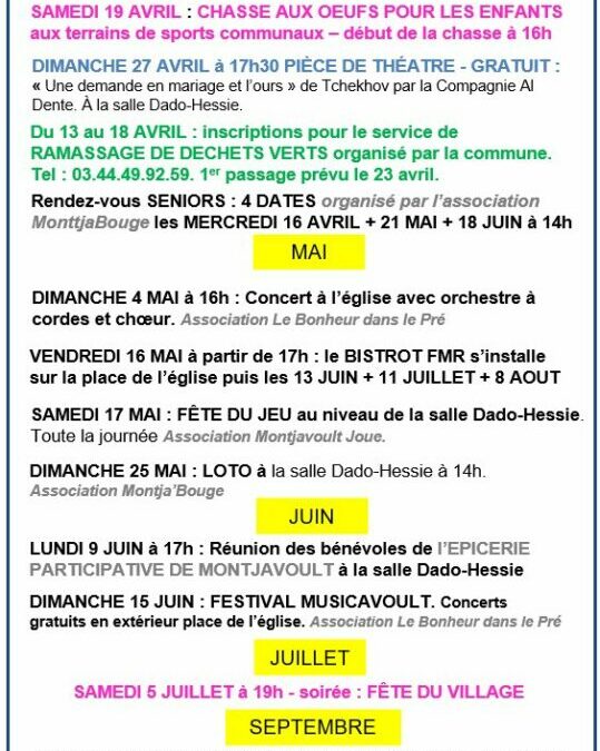 Sortons les agendas !