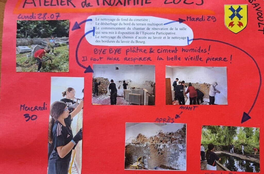 Les Ateliers de Proximité à Montjavoult : mille mercis et bravo aux huit jeunes Montjoviciens qui ont déployé leur énergie, leur courage et leur enthousiasme pour améliorer le bien commun du village !