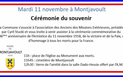 Invitation à la cérémonie du 11 novembre.