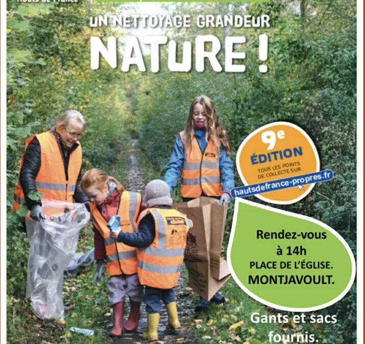 Dimanche 8 mars: Haut de France Propres RENDEZ-VOUS à 14h30 pour partir ensemble pour une boucle d&rsquo;abord le long de la Route de Beaugrenier puis une portion de la route d&rsquo;Hérouval munis de matériel fourni par l&rsquo;opération HAUTS DE FRANCE PROPRES 2026. Venez en famille !