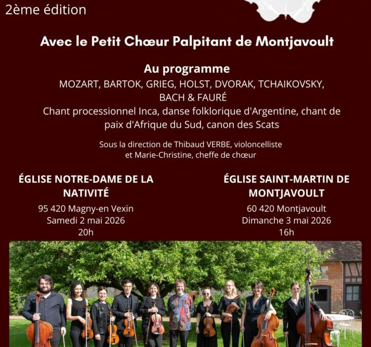 Ce dimanche 3 mai à 16h dans l&rsquo;Eglise de Montjavoult C&rsquo;est gratuit, avec contribution libre au chapeau. VENEZ NOMBREUX