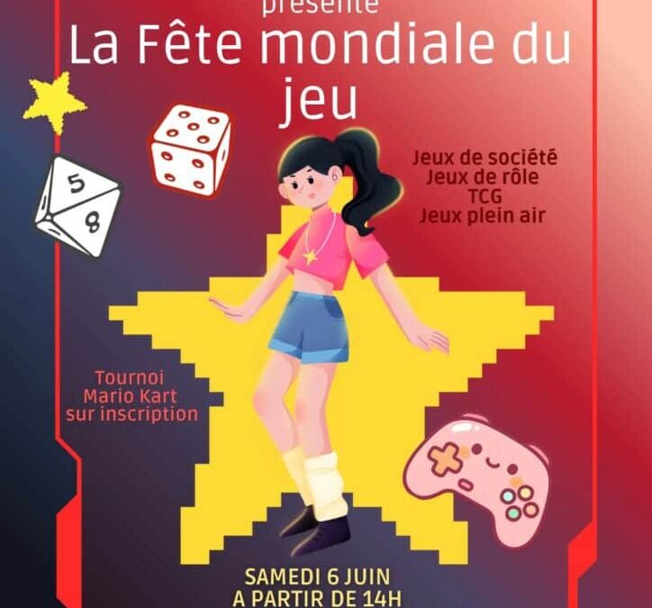 Venez célébrer la fête mondiale du jeu avec nous! Le samedi 6 juin à partir de 14h