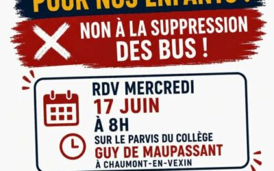 Non à la suppression du ramassage scolaire de 16h00 des collèges de Chaumont-en-Vexin, merci de signer la pétition