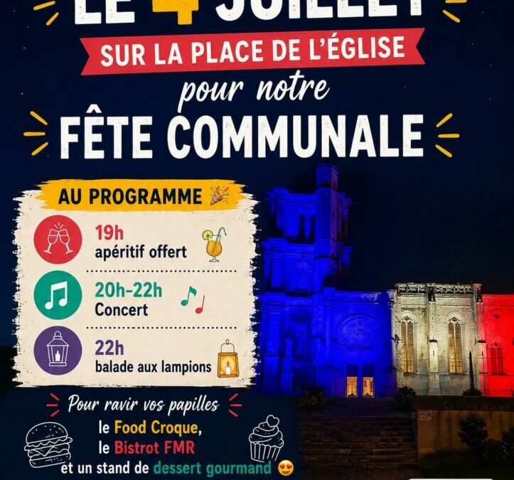 Rendez-vous le 4 juillet pour la fête de Montjavoult à partir de 19h !