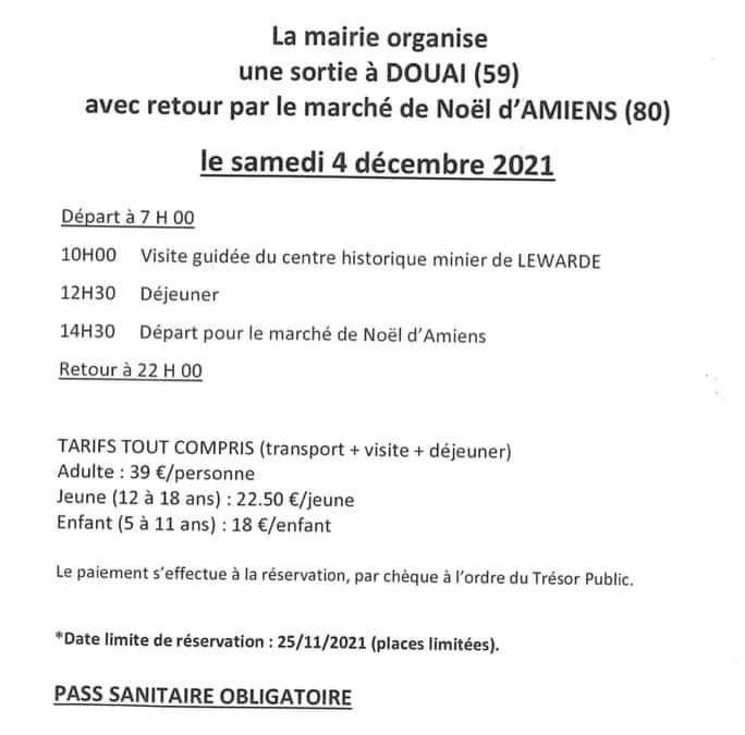 La mairie de Courcelles-les–Gisors (60240) propose aux habitants de Montjavoult de particper à cette belle sortie le 4 décembre. Il reste 15 places. Voir sur le document où vous inscrire :