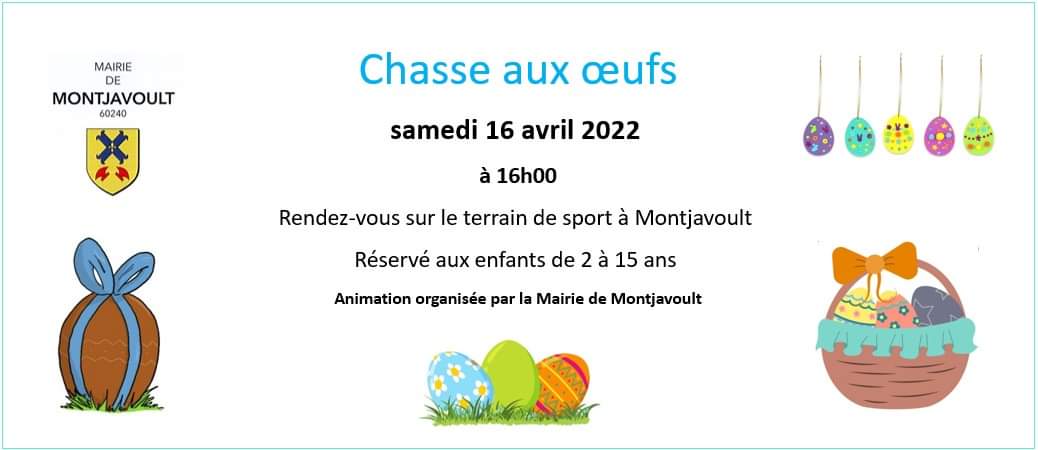 Chasse aux oeufs samedi 16 avril à Montjavoult