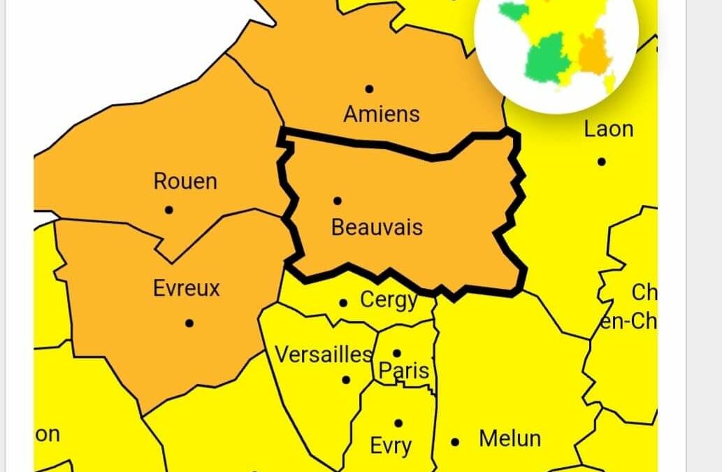 ALERTE ORAGES :A partir de 17h, des orages forts arrivent par l’ouest de la région.Ces orages pourront être localement violent. Ils s’accompagneront d’une intense activité électrique, de fortes averses générant des forts cumuls en peu de temps ainsi que de chutes de grêle. Des rafales de vent de 70 à 90 km/h pourront être associées à ces orages.Les cumuls de précipitations pourront atteindre 40 à 60 mm en 3 heures. Les cumuls maximums pourront être atteint en très peu de temps.Les orages circulent en direction de l’est de la région et s’évacuent en soirée.Pensez à débrancher vos ordinateurs et à fermer vos fenêtres.