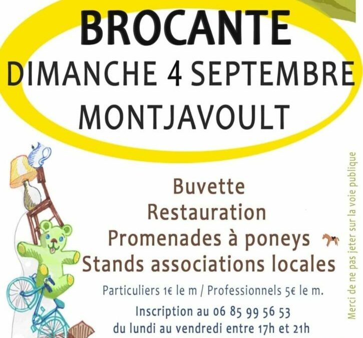 Dimanche 4 septembre à Montjavoult :Venez nombreux à la rencontre des associations locales. Elles vous présenteront leur programme 2022-2023 et vous pourrez vous inscrire :Montjavoult joueLes amis de Saint Martin de Montjavoult (l’église sera ouverte)Merveil Éveil (relaxation/sophrologie-danse intuitive)Le Bonheur dans le Pré ( chorale/ atelier Arts Plastiques)Tout Court (court métrage)La Communauté des CheminsLes animaux du 27