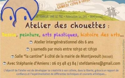 Activités associatives : cette semaine c’est la rentrée de 2 activités de l’association LE BONHEUR DANS LE PRÉ.LUNDI SOIR – 20h15 à 21h45 : CHORALE tous niveaux – dirigée par Marie-Christine. 2 séances d’essai gratuites. En salle communale.SAMEDI MATIN – 10h30 à 12h30 : ATELIER DES CHOUETTES. Salle « ancienne cantine ».