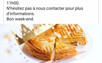 Association des Parents d’Elèves : vous pouvez commander viennoiseries et galettes jusqu’au mardi 10 janvier auprès de l’A.P.E :