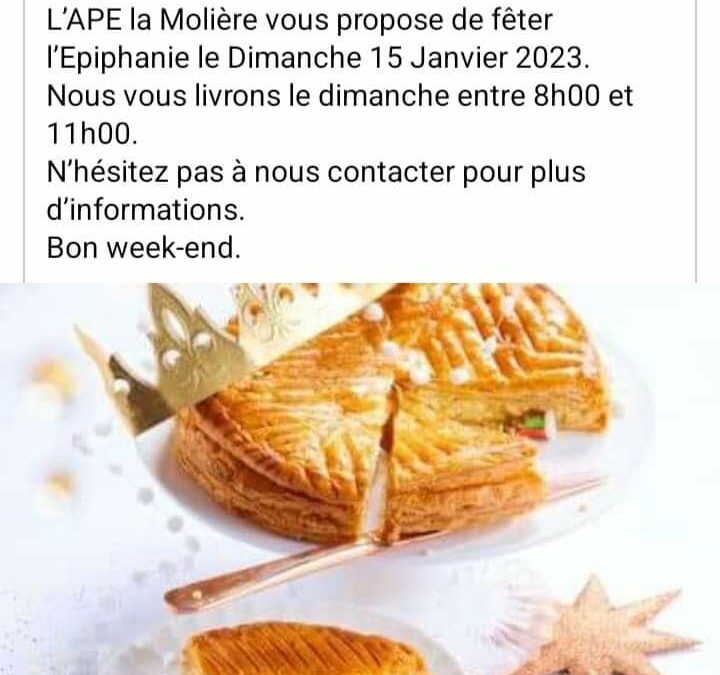 Association des Parents d’Elèves : vous pouvez commander viennoiseries et galettes jusqu’au mardi 10 janvier auprès de l’A.P.E :