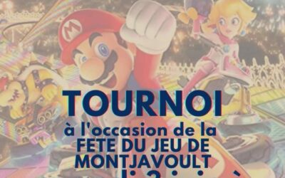 A l’occasion de la FETE DU JEU à MONTJAVOULT DU SAMEDI 3 JUIN, notre association a programmé un TOURNOI MARIO KART 8 DELUX.
