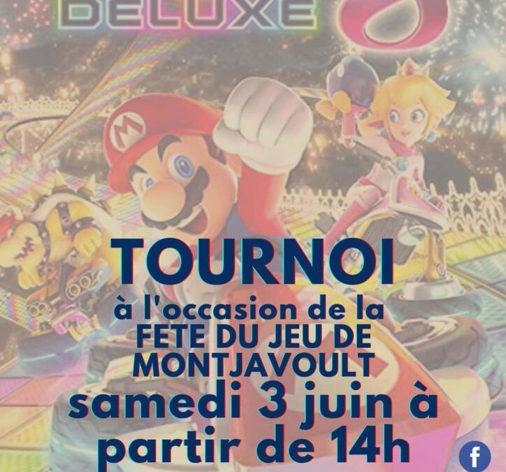 A l’occasion de la FETE DU JEU à MONTJAVOULT DU SAMEDI 3 JUIN, notre association a programmé un TOURNOI MARIO KART 8 DELUX.