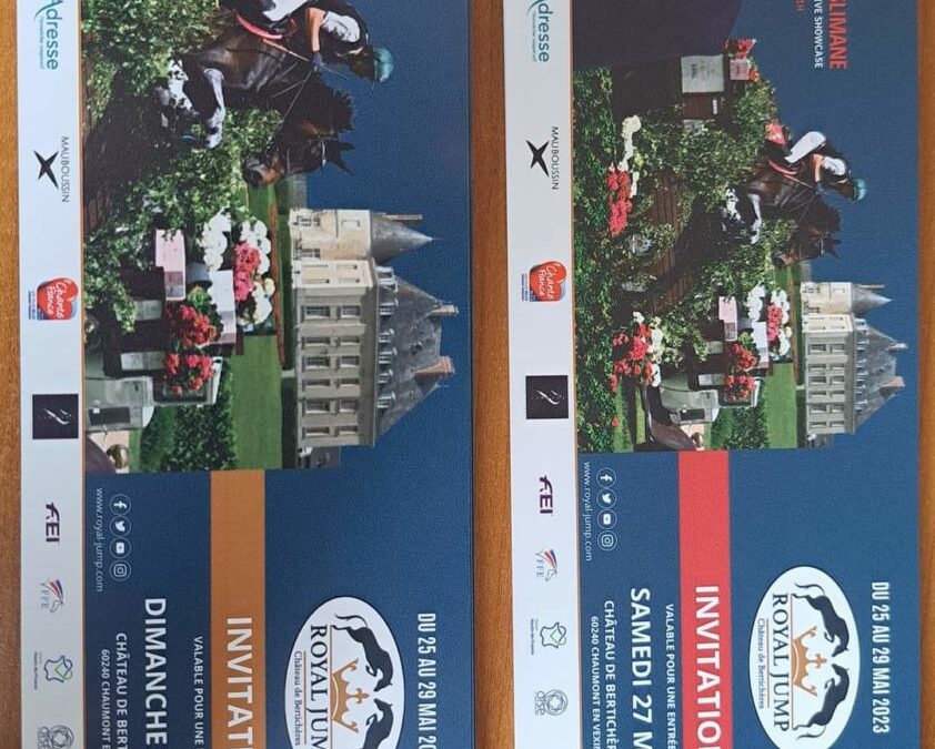 BILLETS POUR LES HABITANTS DE MONTJAVOULT : ROYAL JUMP DE LA BERTICHERE. Au choix Samedi 27 mai ou Dimanche 28 mai à récupérer en Mairie (3 maxi par foyer).(Gratuit pour les -13 ans)Attention : aucune réservation, il faut se déplacer en secrétariat de Mairie.(Fermé les mercredis et ce vendredi 19 mai)