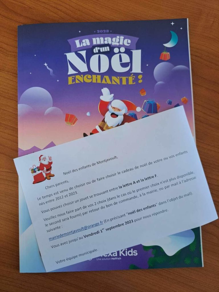 🔊Mot aux parents : pour les retardataires, un délai supplémentaire d’une semaine vous est accordé pour remettre votre bon de commande de Noël à la mairie, 10 septembre dernier délai.