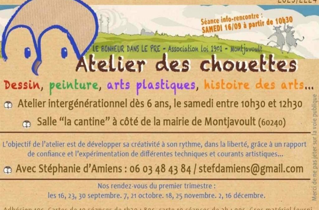 REPRISE ASSOCIATIVE : les ateliers dessins du samedi matin reprennent dès ce samedi 10h30 à la salle cantine à Montjavoult