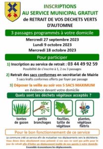 Distribution des sacs à déchets verts