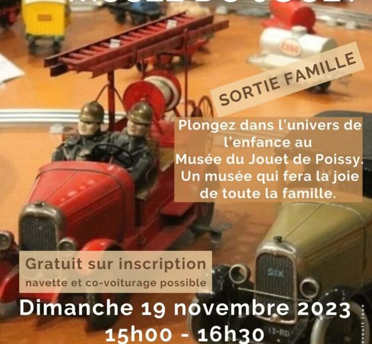 Montjavoult joue: Avec cette sortie famille au MUSEE DU JOUET de Poissy totalement rénové , voici une belle occasion de découvrir une incroyable collection de jeux et de jouets de toutes les époques mais aussi le Prieuré de Poissy dans lequel est installé le Musée et où, ce n’est pas rien, est né le roi Saint Louis (Louis IX) !!!Avec en prime une exposition sur l’auteure de Tom-Tom et Nana !Pour petits et grands…Véhicule 9 places et covoiturage possible. sortie gratuite sur inscription