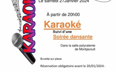 Ce Samedi 27 janvier à 20h, MONTJA’BOUGE organise un Karaoké suivi d’une soirée dansante, dans la salle des fêtes de Montjavoult !
