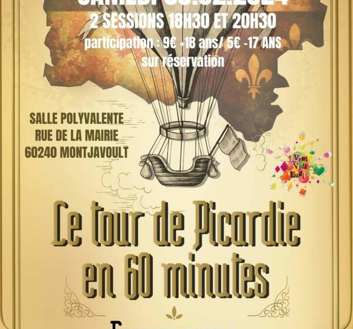 Ce samedi !!! NOTRE NOUVEL ESCAPE GAME « LE TOUR DE PICARDIE EN 60 MINUTES » Voyagez dans le temps et retrouvez le manuscrit secret de Jules Verne !!! il reste quelques places ….inscription sur joue.montjavoult@gmail.com