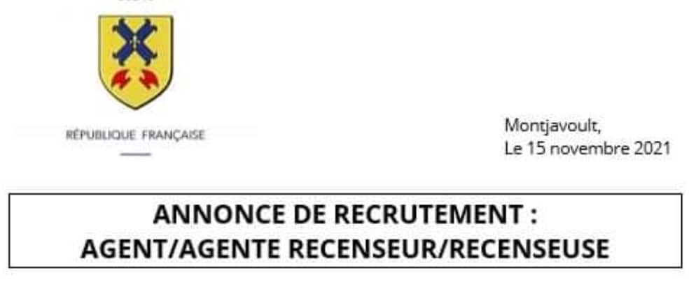 Recrutement Agent Recenseur