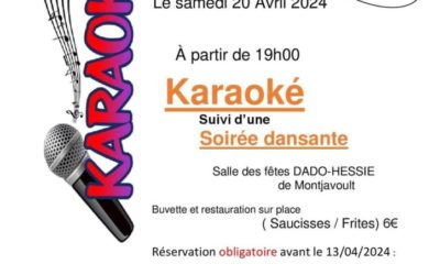 L’association Montja Bouge organise une nouvelle soirée Karaoke samedi 20 avril 2024 à partir de 19h dans la salle nouvellement nommée DADO-HESSIE 15 rue de la mairie à Montjavoult.Soirée gratuiteInscrivez-vous avant le 13 avril.