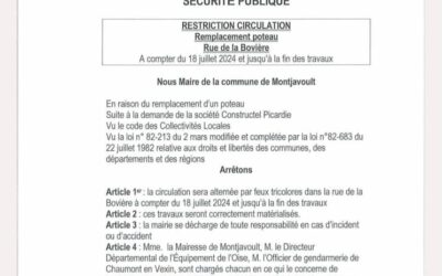 Travaux à venir sur VALECOURT :