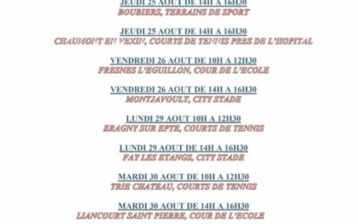 Le Tennis Tour Rural revient à Montjavoult le vendredi 26 août de 14h à 16h30.